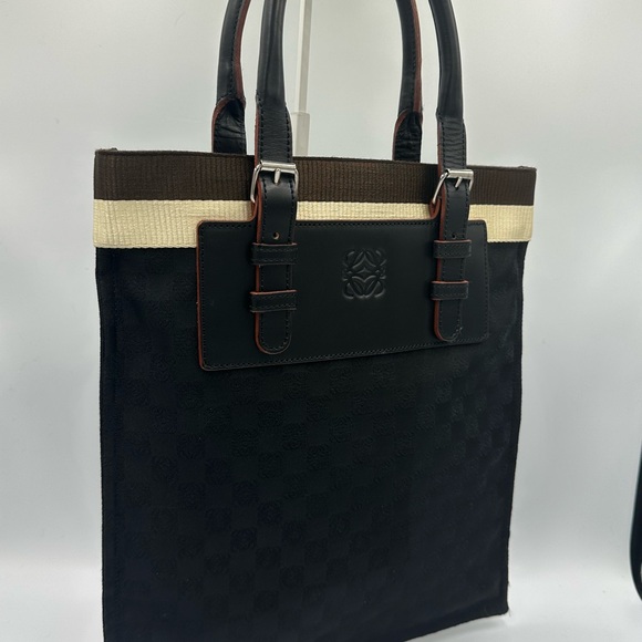 LOEWE Black Jacquard Leather Structured Tote‎ Bag | Pre-Owned Luxury - Picture 5 of 14